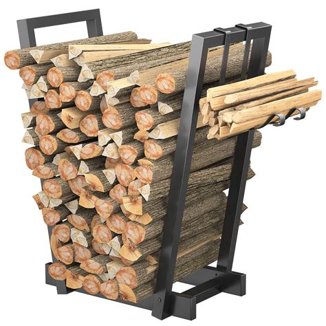 wooden log storage rack